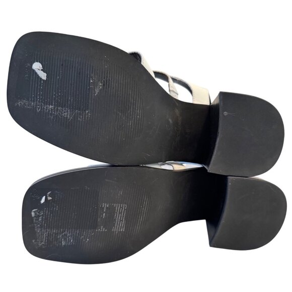 Zodiac Joleen White Strap Sandal Size 8.5 EU 39 NWOB 3" Chunky Heel - Picture 5 of 10